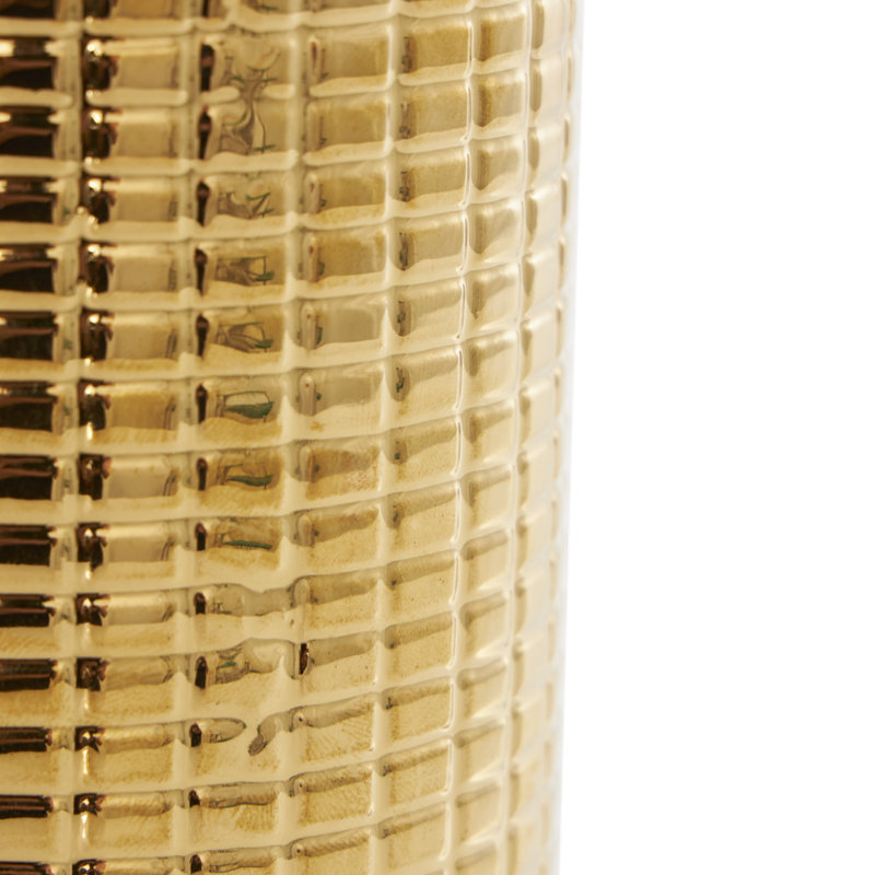 Ummuhan Ceramic Table Vase, Gold, 7.55"H x 3.65"W x 3.70"D