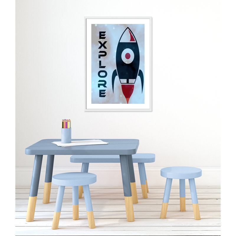 Explorer l’espace, H 35,5 po x l 25,5 po x P 1,19 po, Encadré de boîte blanc