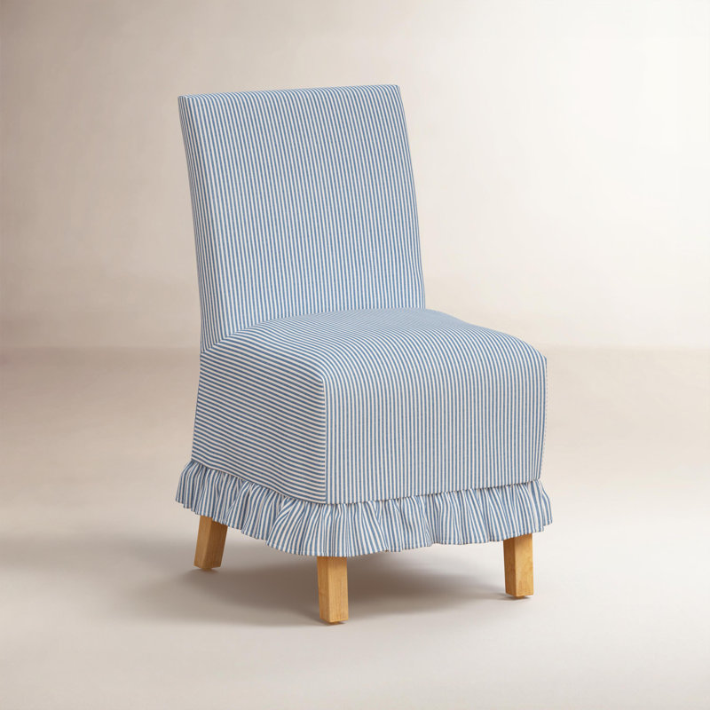 Chaise de salle à manger avec housse à volants Davarrio, Blue Floral 2