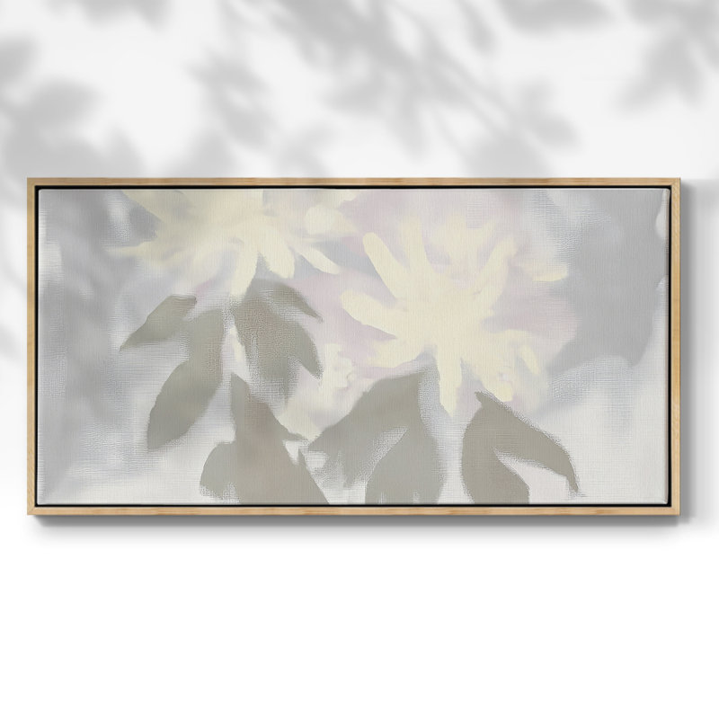 Botanical Series-CCSCXIV- Toile tendue avec châssis tendue, prête à être accrochée, H 21 po x l 41 po, Naturel
