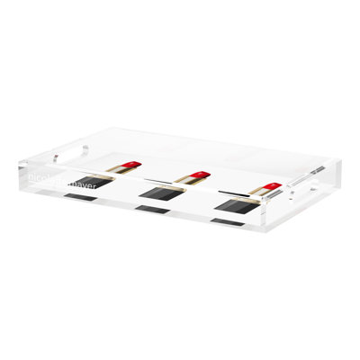 Plateau décoratif rectangulaire en acrylique pour rouge à lèvres