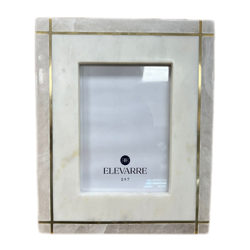 Sagebrook Home 5X7 Vero Alabaster And Marble Photo Frame, 5" x 7"