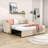 Cristaly Wood Upholstered daybed with Pop Up Twin Trundle-1295274187