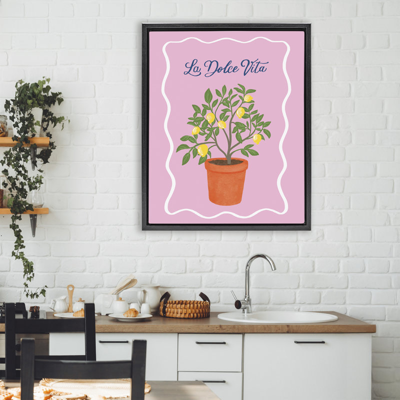 Cadre flottant Dolce Vita Lemon Tree, design par Be Ni La, H 31 po x l 25 po, Cadre flottant noir de jais