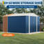 Abri de jardin métallique verrouillable 3 x 3 m (10 x 10 pi) résistant aux intempéries pour le rangement extérieur d'outils et de matériel de jardinage.-133696308