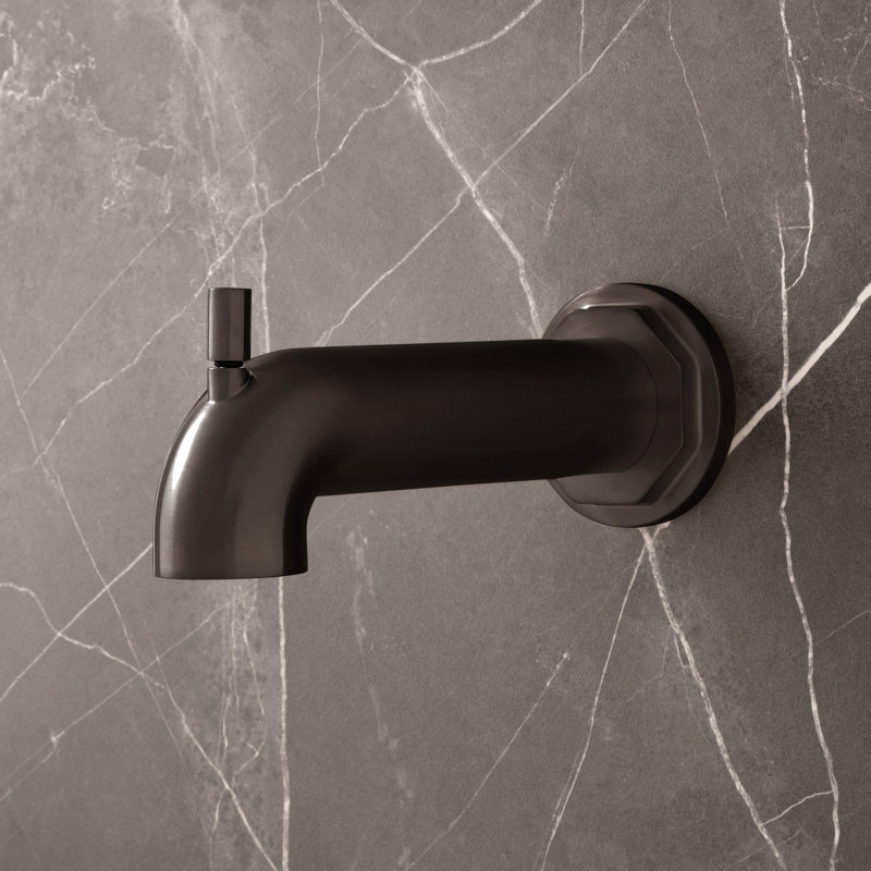Signature Hardware Greyfield Tub Spout with Diverter, Aged Brass