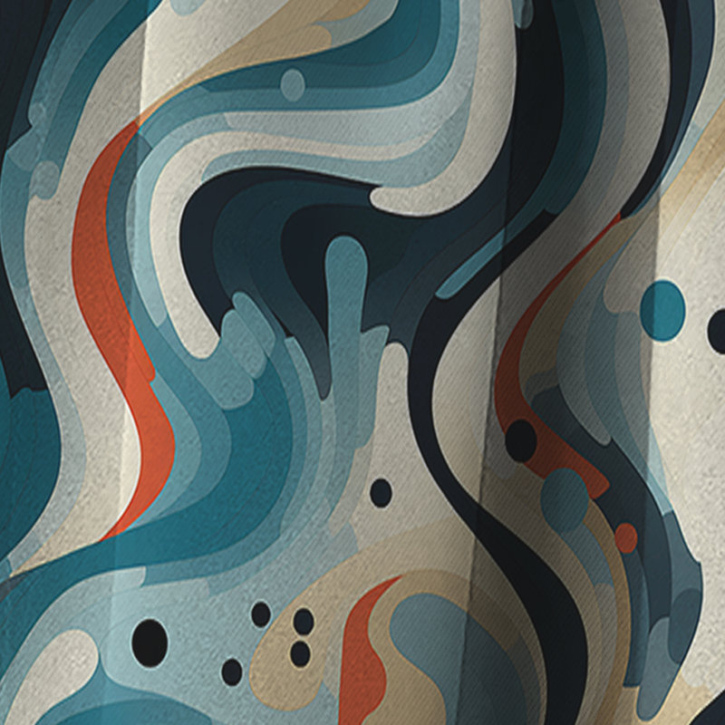 Motif rayé bleu et blanc à rayures vibrantes futuristes - Rideau occultant abstrait - 1 panneaux, L 52 po x L 120 po