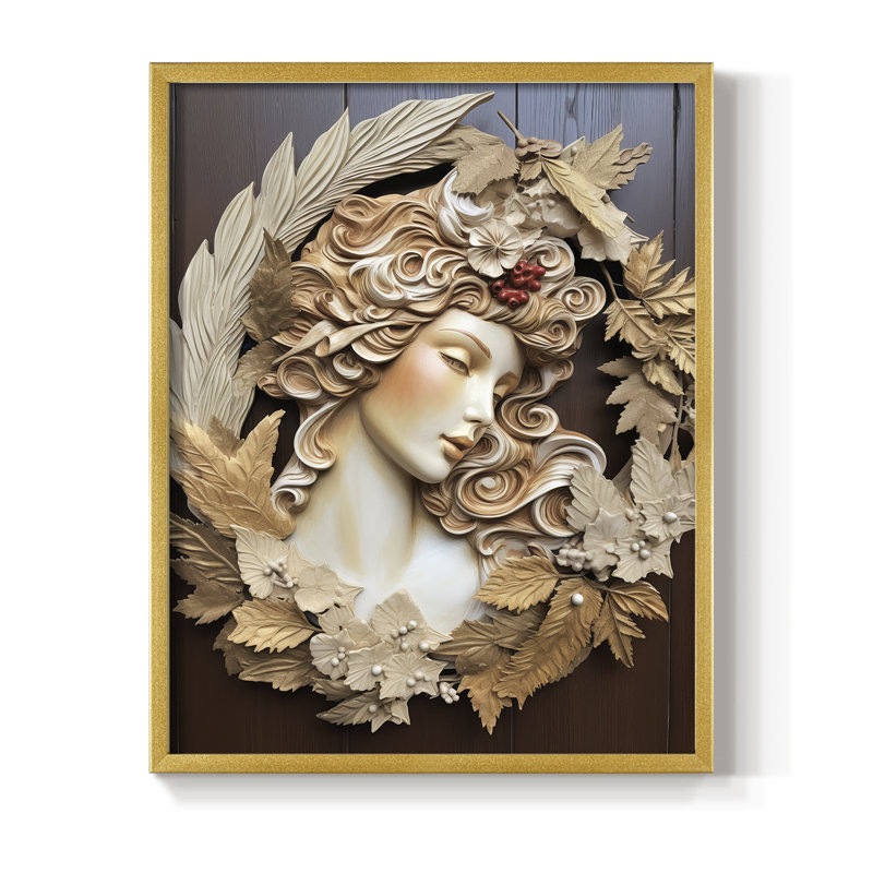 Reproduction d'art encadrée, Noël massif, H 15 po x l 12 po, Doré