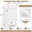 Meuble-lavabo de 51 cm (20 po) avec lavabo en céramique, porte à fermeture amortie, tiroir, tablette réglable et porte de rangement.