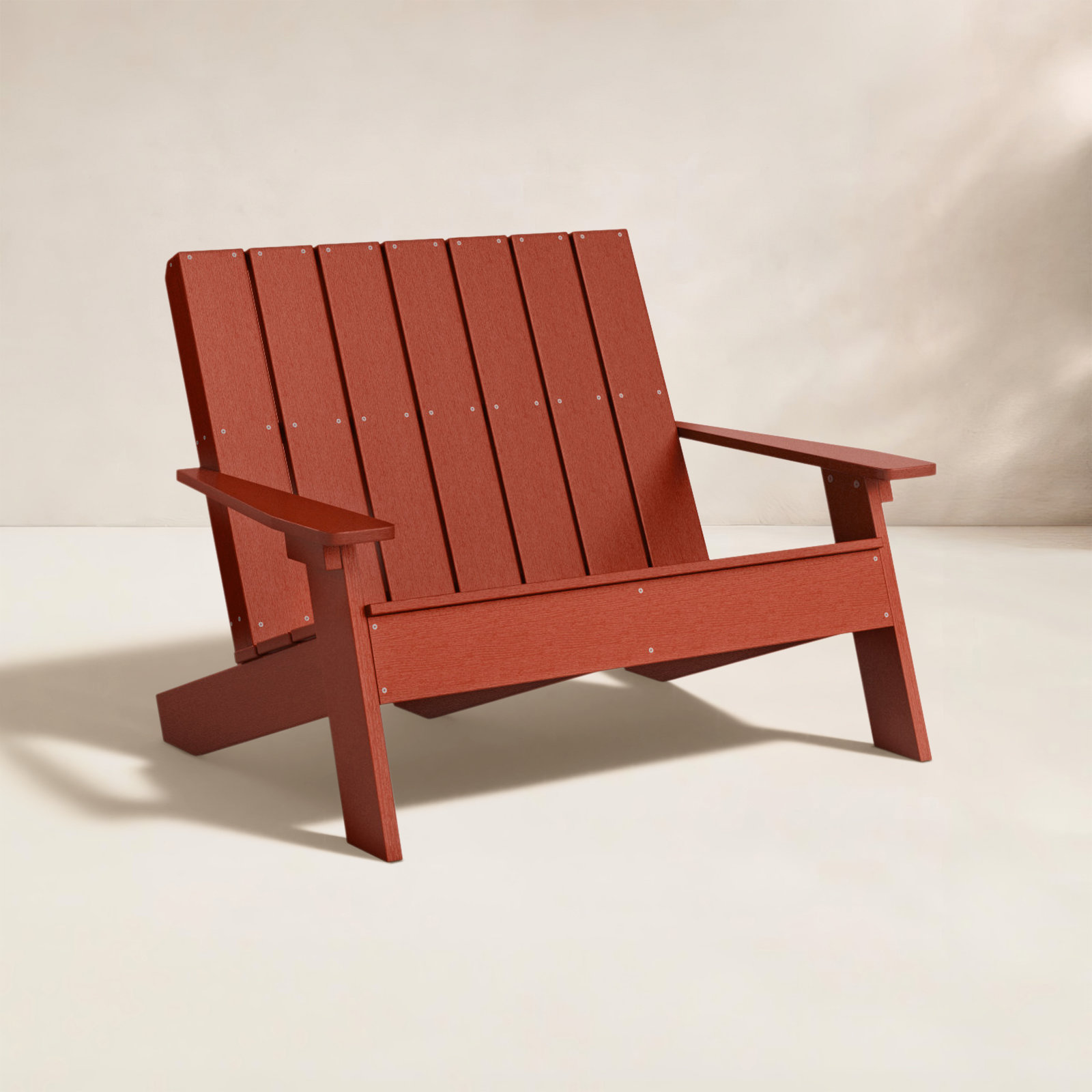 Byrnes 54" Patio Loveseat, Rustic Red