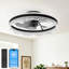 20" Crystal Ceiling Fan with Dimmable LED Light-129700343