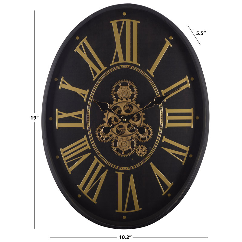 Crosby Oval Roman Gear Clock