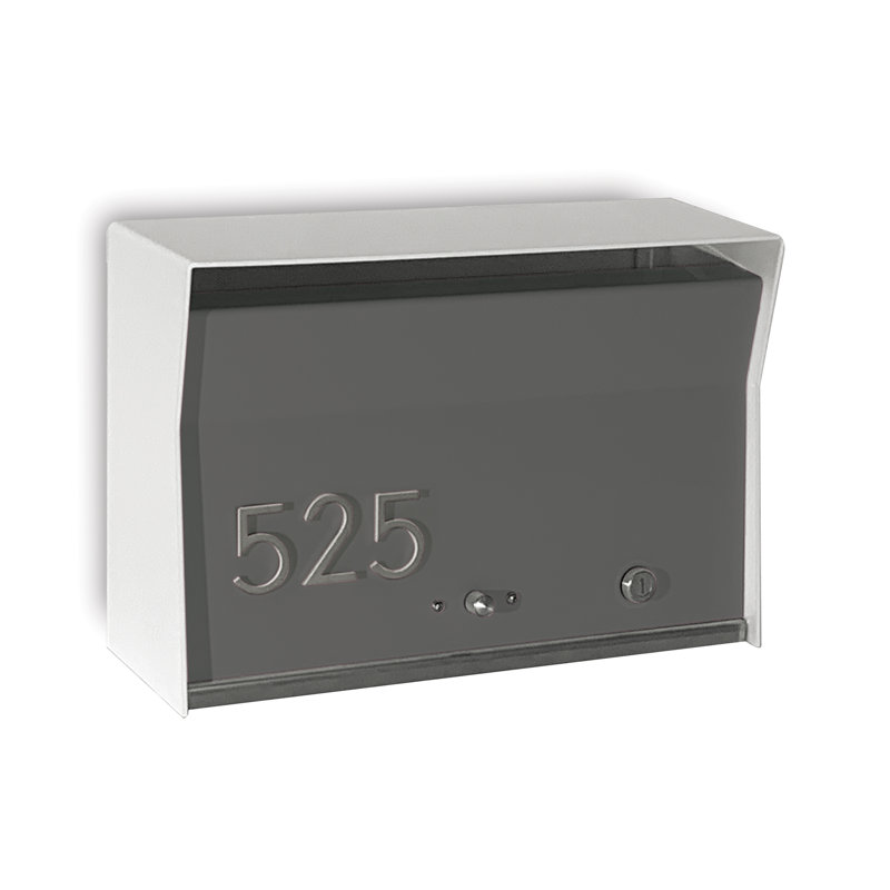 Boîte aux lettres murale verrouillable RetroBox, Blanc / gris, Oui