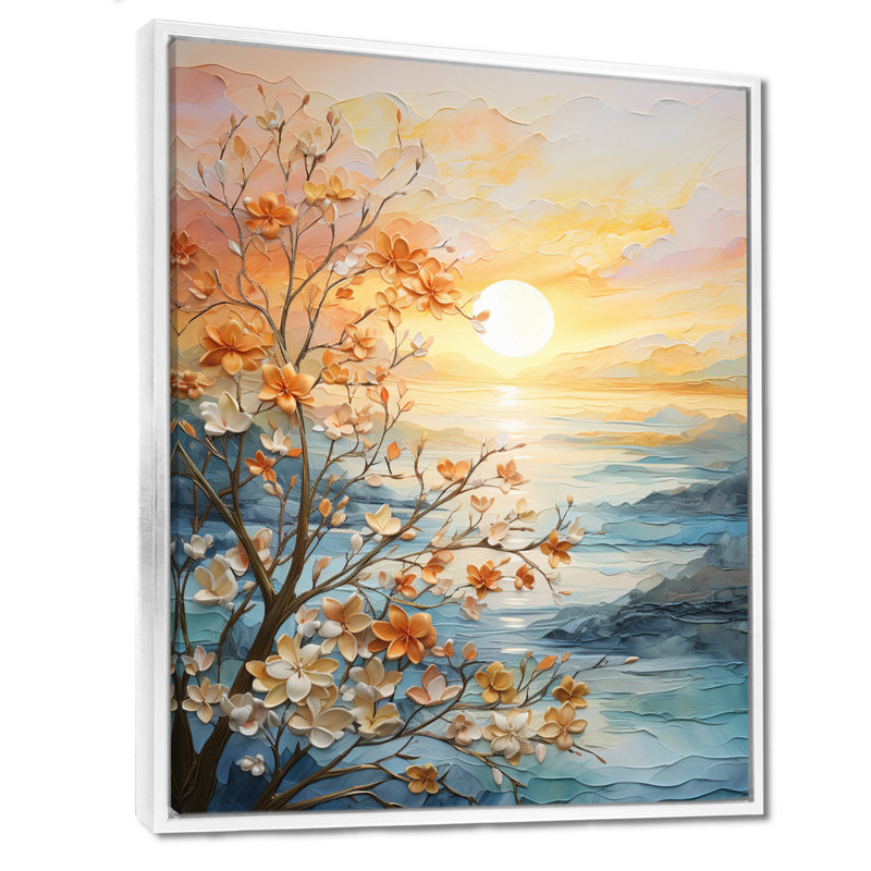 Impression sur toile Ivoneta Bold Sunrise Eernal Renewal I - lever et coucher de soleil, H 44 po x l 34 po, Blanc