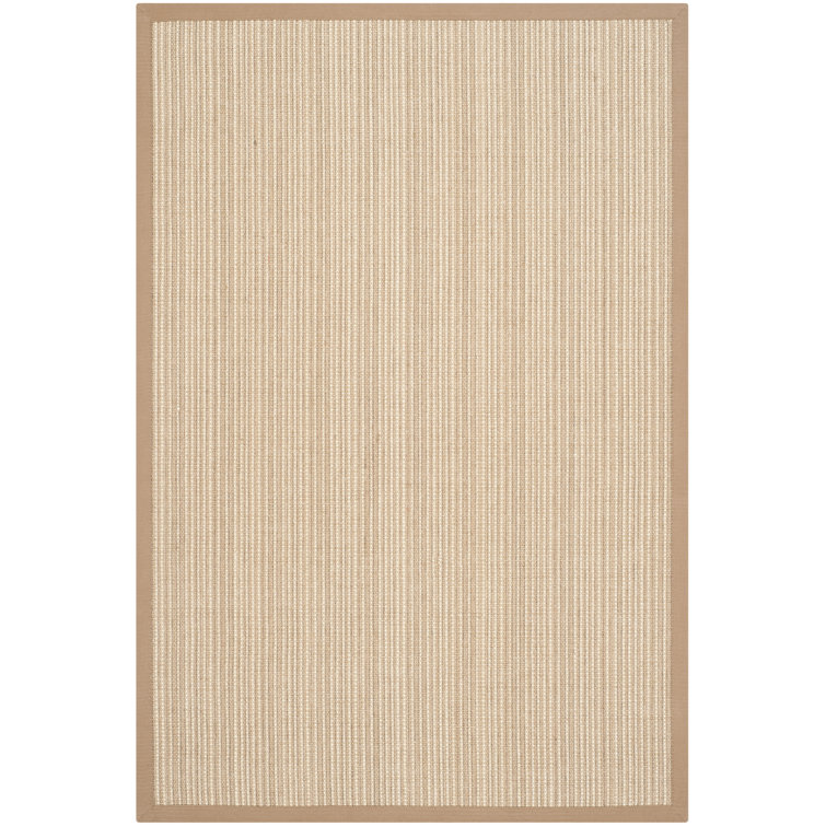 Nazım Natural Fiber Sisal With Latex Striped Rug