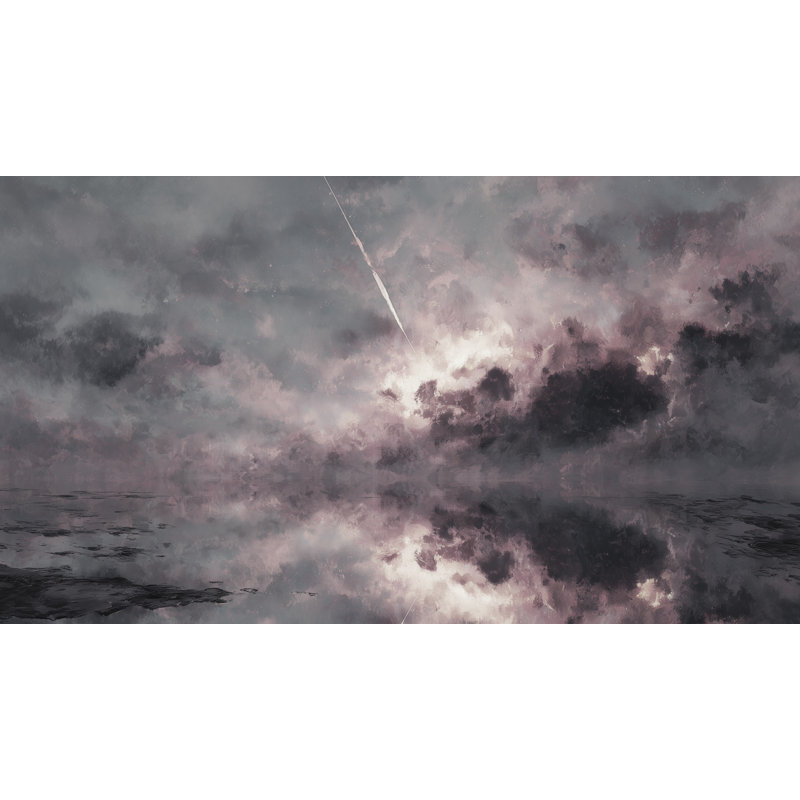 Papier peint rose moderne Cloudy Sky, Texturé non collé, 120 po x 96 po