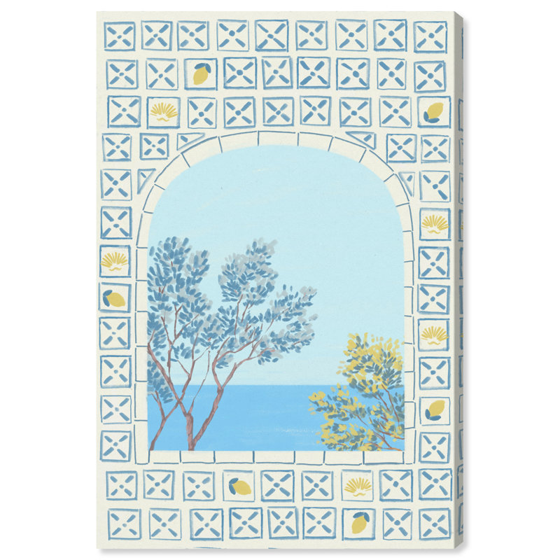 Mediterranean Window Print by Oliver Gal, 15"H x 10"W, Gallery Wrapped
