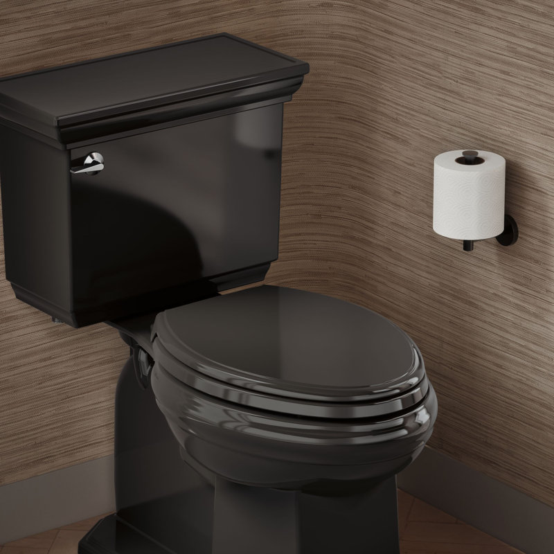 Glenbury Elongated Toilet Seat, Black, Ready Latch