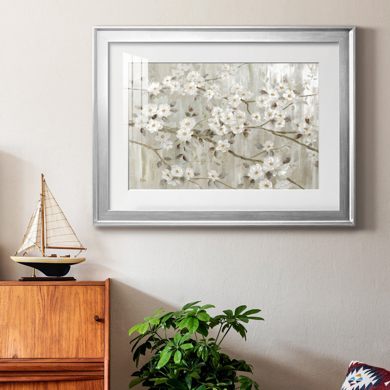 " Neutral Spring ", 18.5" H x 24.5" W x 1.5" D, Silver Framed Paper
