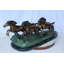 Statue de chevaux de course en bronze sur base de marbre 47 po x 20 po x H 17 po