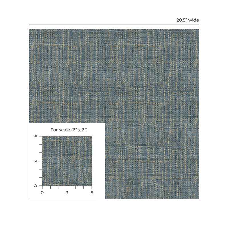 Tommy Bahama Exuma Tweed 18' L x 20.5" W Peel and Stick Wallpaper Roll, Blue