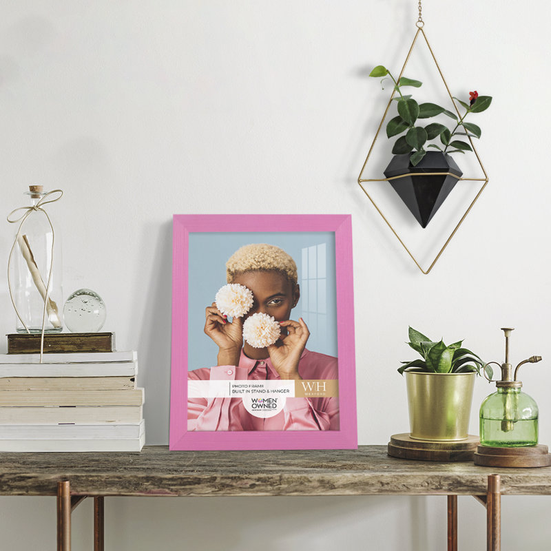 Ensemble de 2 cadres à photo simples en bois 3 po x 5 po noirs, 8 po x 10 po, Rose