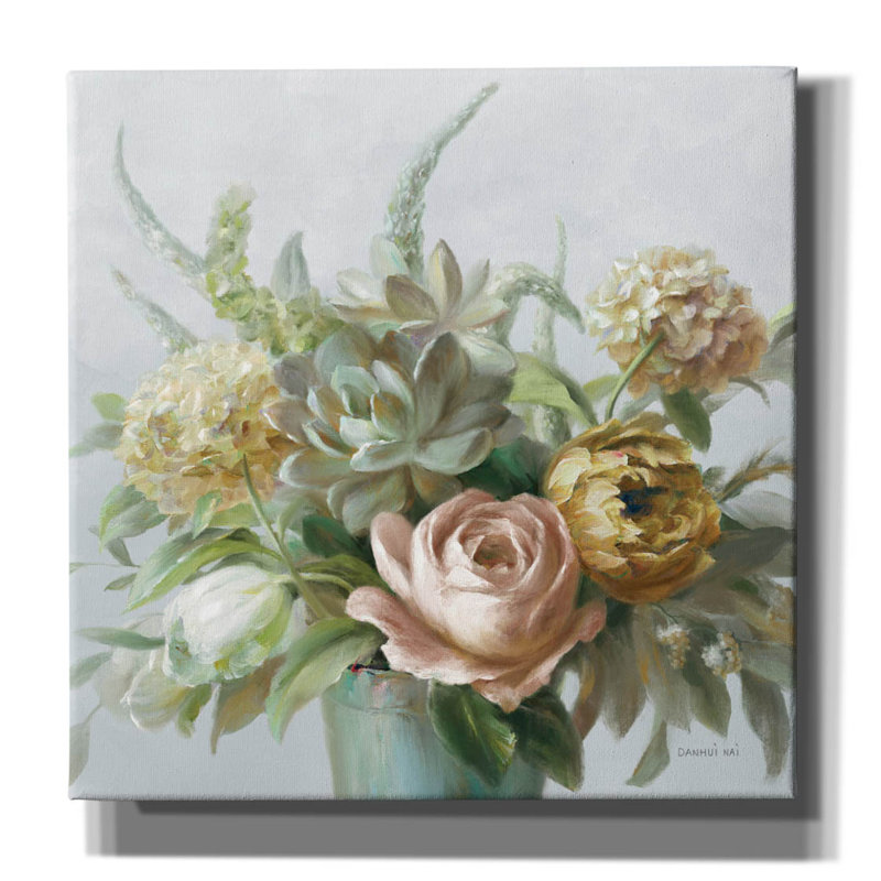  «Natural Elegance Fall On Grey No Texture C» par Danhui Nai, art mural sur toile, H 26 po x l 26 po