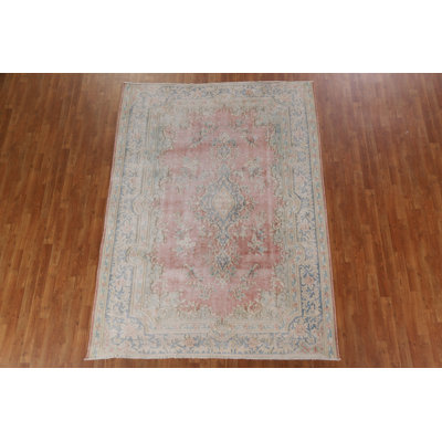 One-of-a-Kind Rectangle 6'7" X 9'1" 1950s Wool Area Rug in