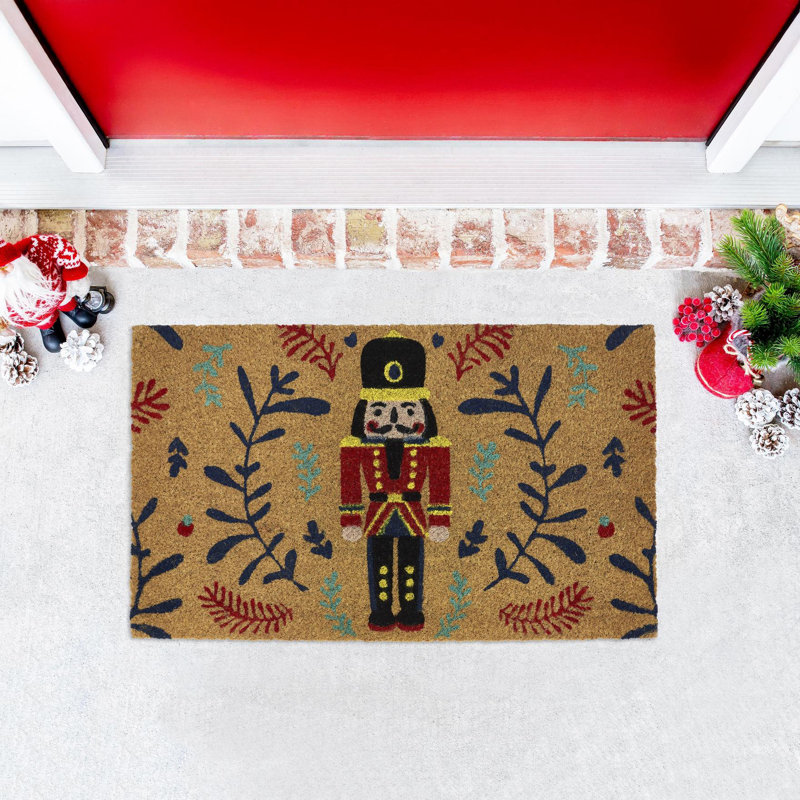 VCNY Home Multi Nutcracker Holiday Outdoor Coir Doormat
