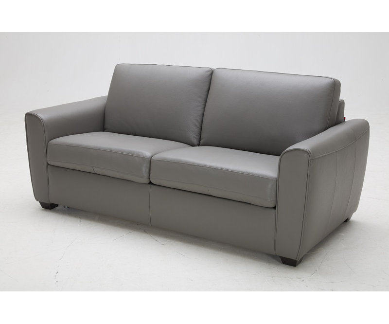 Azurine 74.8" Microfiber Round Arm Sofa Bed, Medium Gray Microfiber
