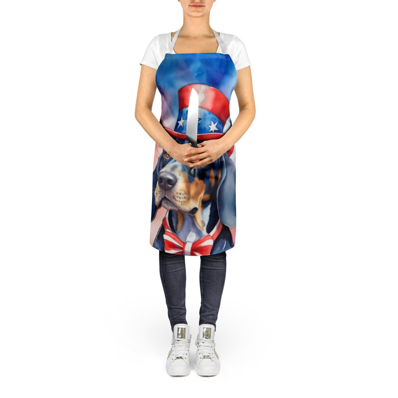 Patriotic American Apron, Bluetick Coonhound