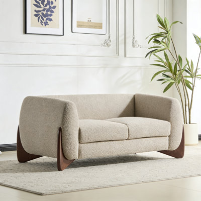 Oversized Faux Sherpa Boucle Upholstery With Removable Cushions