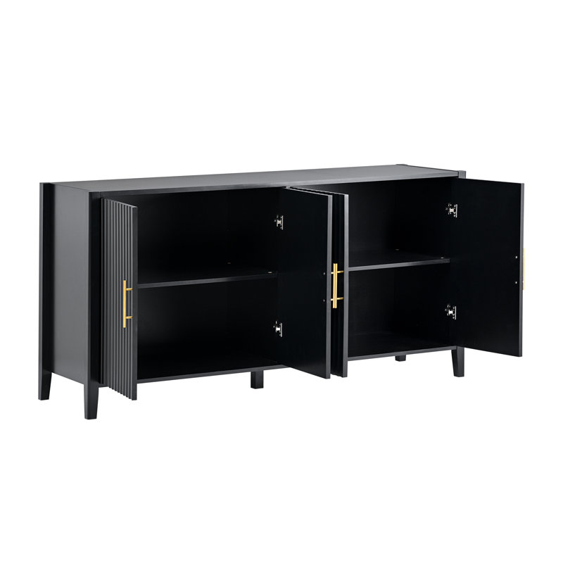 Condola Sideboard,Buffet table,Dining cabinet,Office credenza with Excellent Storage Performance, Black