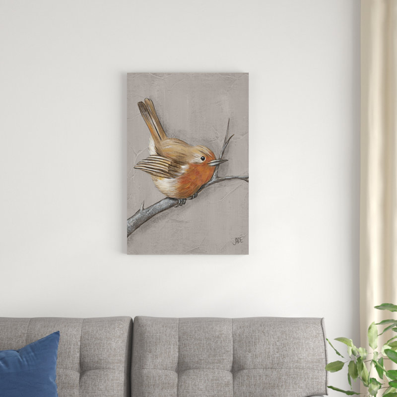 «Winter Bird II», peinture sur toile, H 30 po x l 20 po