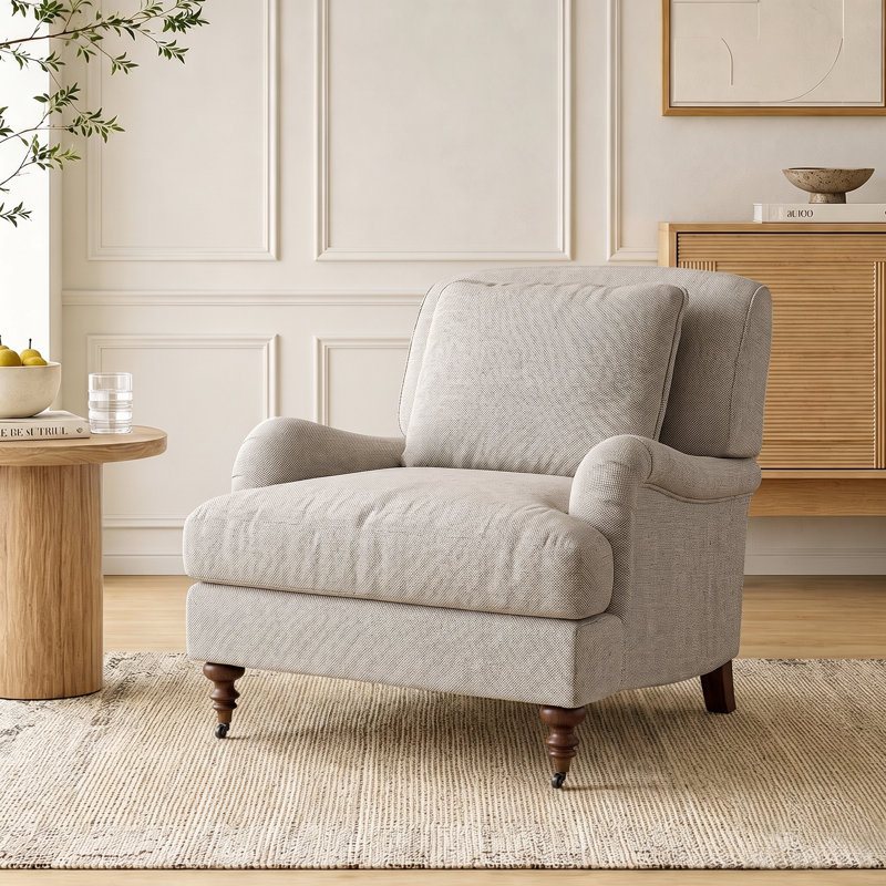 Fauteuil d'appoint 37 po, 37.8" W x 39.4" D x 37" H, Beige, 1