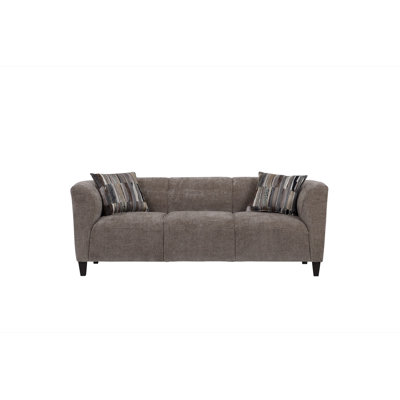 84" Upholstered Sofa with Audacity Charcoal Pillows