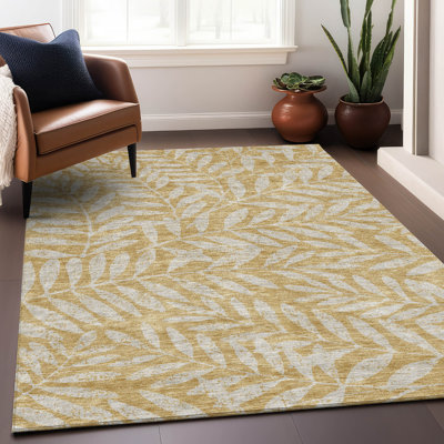 Premium Machine Washable Prisco Gold Rug