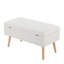 Banc en bois naturel et tissu crème