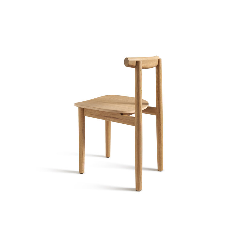 46.5cm H Solid Wood Ladder Back Side Chair, Natural Oak