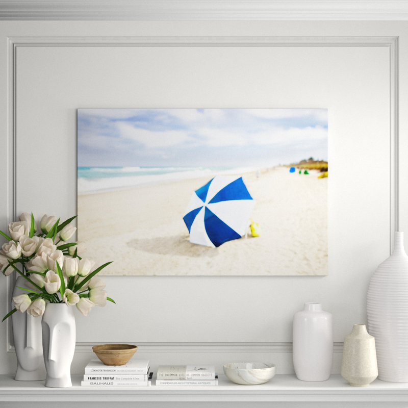 Beach Series: Lone Umbrella by Cheryl Maeder - Photograph Print on Paper, 30" H x 45" W x 0.75" D