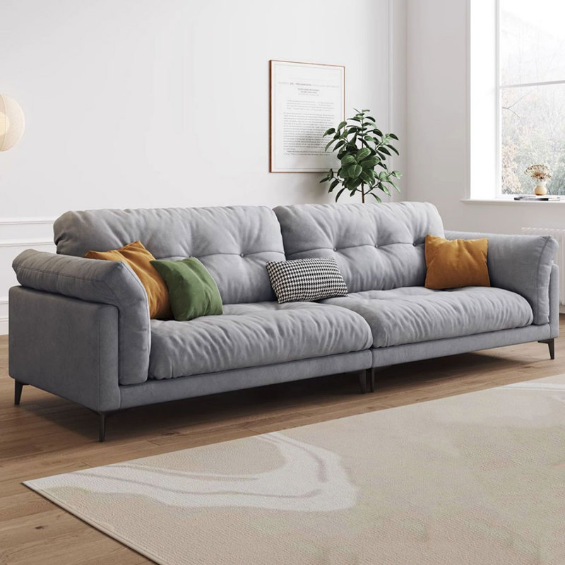Coussin gris modulaire 100% polyester, Gris, H 35,43 po x l 109,45 po x P 37,01 po