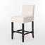 2 tabourets Kd - tissu lisse, base en bois massif, couleur beige, l 17,52 po x P 16,93 po, H 37,73 po, apparence de siège chic, pieds brun foncé, l 17,71 po x P 22,68 po x H 36,76 po