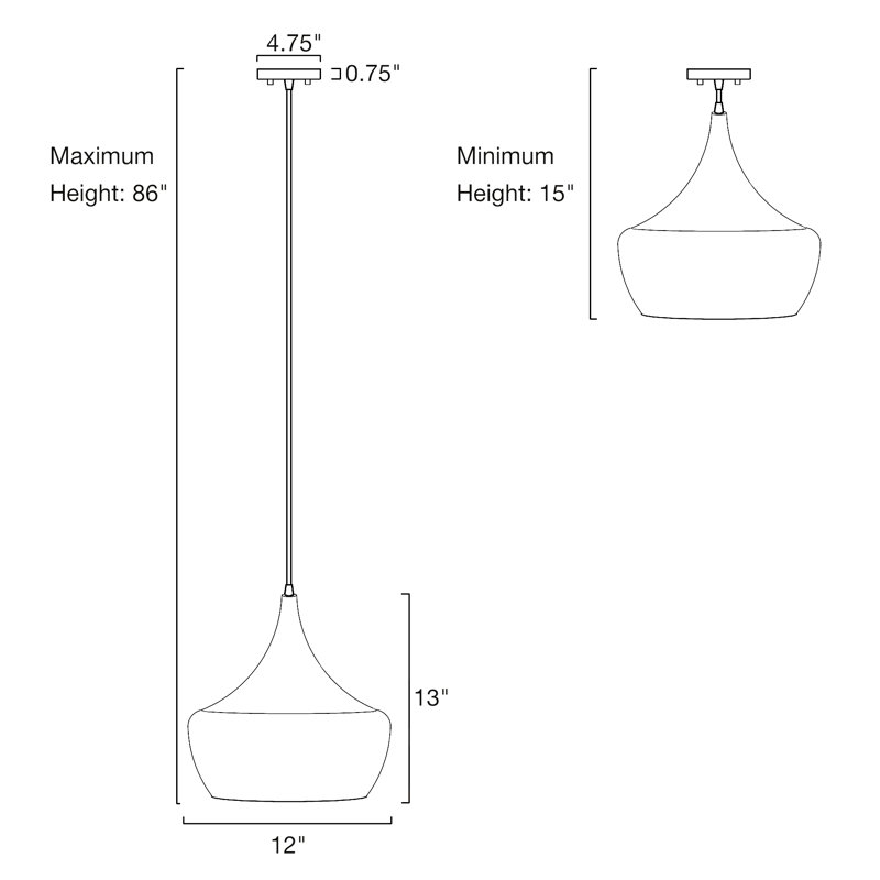 Luminaire suspendu 1 lumière Sonderborg