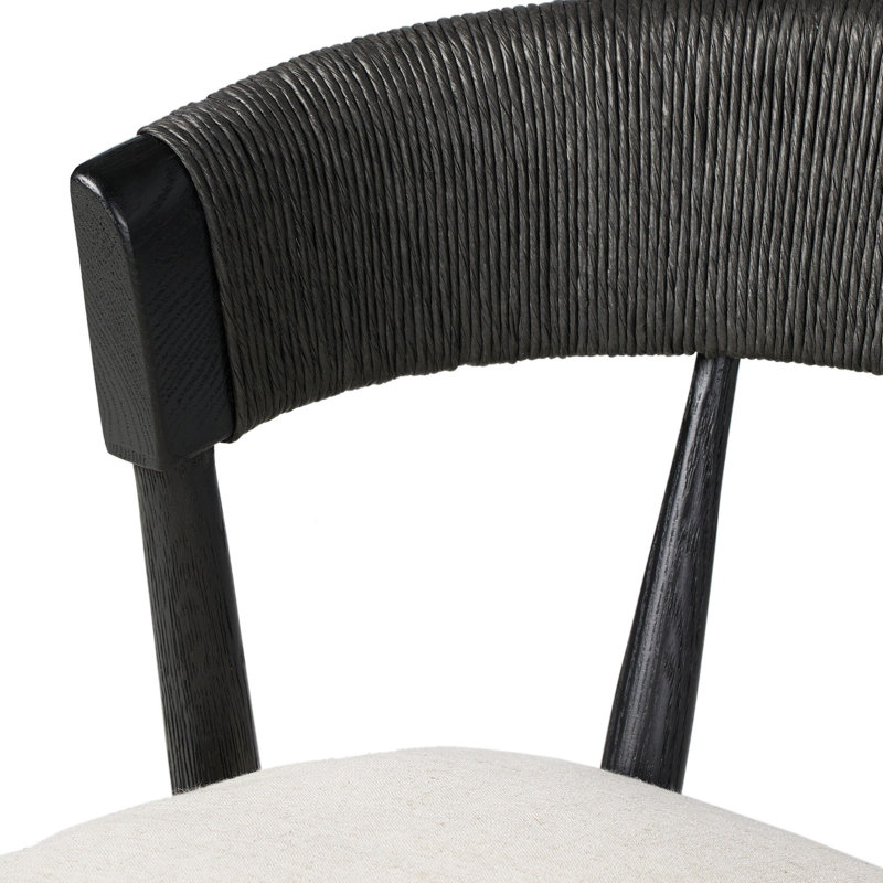 Naaliyah Stool With Cushion - Counter, Black