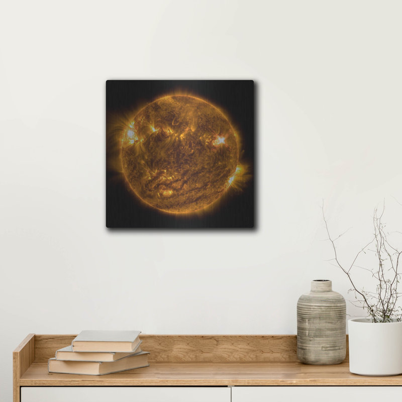 «The Sun», art mural en métal, H 12 po x l 12 po