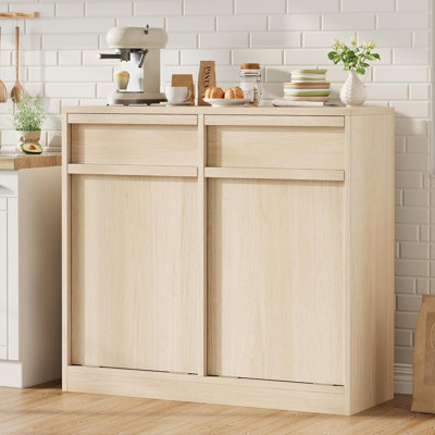 Armoire à poubelle double inclinable, armoire à poubelle autoportante avec rangement de 20 gallons, panier à poubelle dissimulé à l'épreuve des animaux de compagnie pour cuisine, salle à manger, salon