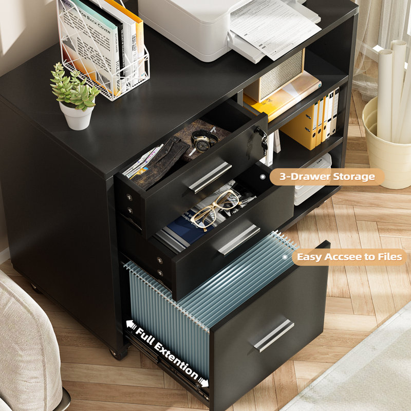 Ardoth 31.9'' Wide 3 -Drawer Mobile File Cabinet