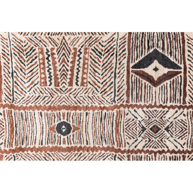 Bedinotti Wool and Viscose Geometric Indoor Rug, Rectangle 2' x 3'