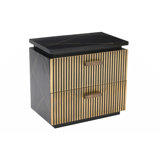 Modern Nightstand Bed Side Table Wood Nightstand Bedroom Nightstand 2-Drawer Nightstand