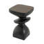 Table d'appoint à niveaux multiples abstraite noire MGO, table de bout sculpturale irrégulière, tabouret d'art moderne pré-assemblé d'une capacité de 76 lb pour le salon et le patio